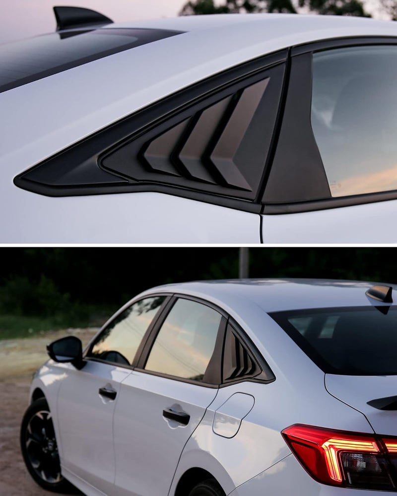 CKE for 11th Gen Civic Sedan Compatible with Honda Civic 2026 2025 2024 2023 2022 Accessories Car Exterior Rear Side Window Louvers Air Vent Scoop Shades Cover Blinds -Matt Black - Image 4